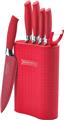 Royalty Line RL-6MSTK: Knives with Stand 6PCS Red