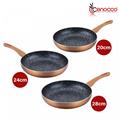 Cenocco Set of 3 Frying Pans with Marble Coating Black