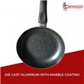 Cenocco Set of 3 Frying Pans with Marble Coating Black