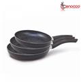 Cenocco Set of 3 Frying Pans with Marble Coating Black