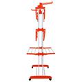 Herzberg HG-8034ORG: Moving Clothes Rack - Orange