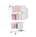 Herzberg HG-8034WHT: Moving Clothes Rack - White