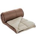 Herzberg HG-2020BCO: Bicolor Microfiber Duvet - 200x200cm Brown