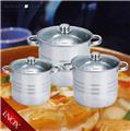 Royalty Line 6 Pieces Stainless Steel Pots Set with Glass Lids