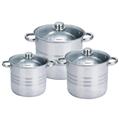 Royalty Line 6 Pieces Stainless Steel Pots Set with Glass Lids