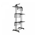 Herzberg HG-8034BB: Moving Clothes Rack - Black