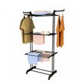 Herzberg HG-8034BB: Moving Clothes Rack - Black