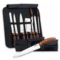 Herzberg HG-K9W: 9 Pieces Knife Set with Roll-up Carry Bag