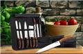 Herzberg HG-K9W: 9 Pieces Knife Set with Roll-up Carry Bag