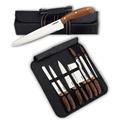 Herzberg HG-K9W: 9 Pieces Knife Set with Roll-up Carry Bag