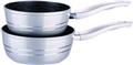 Royalty Line RL-FS2M: 3 Pieces Saucepan Set with Marble Coating Black