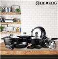 Herzog 16 Pieces Die-Casting Cookware Set Black