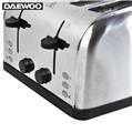 Daewoo SYM-1304: Wide Stainless Steel  Bread Toaster - 4 Drawer, 4 Slice