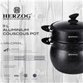 Herzog 11L Aluminium Stone Coating Couscous Pot