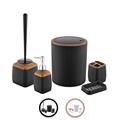 Herzberg HG-OKY5013: 5 Pieces Bathroom Set - Wood Accent Black