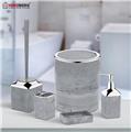 Herzberg HG-OKY5141: 5 Pieces Bathroom Set - Stone Marble Dark gray