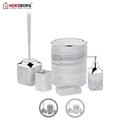 Herzberg HG-OKY5141: 5 Pieces Bathroom Set - Stone Marble Light grey