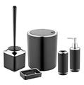 Herzberg HG-OKY6321: 5 Pieces Bathroom Set - Double Layer Color Black