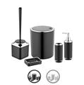 Herzberg HG-OKY6321: 5 Pieces Bathroom Set - Double Layer Color Black