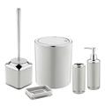 Herzberg HG-OKY6321: 5 Pieces Bathroom Set - Double Layer Color Gray