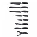 Royalty Line RL-BLK7-W: 7 Pieces Non-Stick Coating Knives Set w/ Peeler-Black