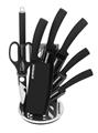 Herzberg 8 Pieces Knife Set with Acrylic Stand-Black