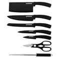 Herzberg 8 Pieces Knife Set with Acrylic Stand-Black