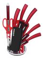 Herzberg 8 Pieces Knife Set with Acrylic Stand - Red