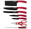 Herzberg 8 Pieces Knife Set with Acrylic Stand - Red