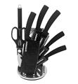 Herzberg 8 Pieces Knife Set with Acrylic Stand - Black Marble