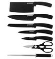 Herzberg 8 Pieces Knife Set with Acrylic Stand - Black Marble
