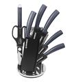 Herzberg 8 Pieces Knife Set with Acrylic Stand - Carbon