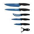 Herzberg HG-KL6BLU: 5 Pieces Marble Coated Knife Set - Blue