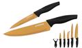 Herzberg HG-KL6GLD: 5 Pieces Marble Coated Knife Set - Gold