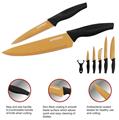 Herzberg HG-KL6GLD: 5 Pieces Marble Coated Knife Set - Gold