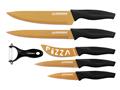 Herzberg HG-KL6GLD: 5 Pieces Marble Coated Knife Set - Gold