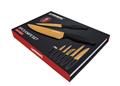 Herzberg HG-KL6GLD: 5 Pieces Marble Coated Knife Set - Gold