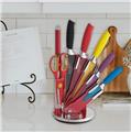 Royalty Line 8 Pieces Rainbow  Ceramic Knife Set with Rotating Holder Stand