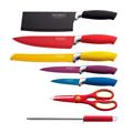 Royalty Line 8 Pieces Rainbow  Ceramic Knife Set with Rotating Holder Stand