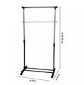 Alpina Black Metal Clothes Rack with Wheels 78x41x93-158cm