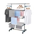 Herzberg 3-Tier Clothes Laundry Drying Rack Gray