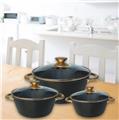 Cheffinger CF-RGC01: 6 Pieces Marble Casserole - Rose Gold