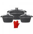 Cheffinger CF-SQC01: 6 Pieces Square Cookware Set with Kitchen Gloves