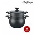 Cheffinger CF-COUS6: 6L Marble Coated Steam Cooker Couscous Pot