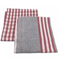 Cenocco CC-9069: Grey 10 Pieces Vintage Stripe Cotton Kitchen Towel Set - 50x70cm