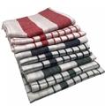 Cenocco CC-9068: White 10 Pieces Vintage Stripe & Plaid Cotton Kitchen Towel Set - 50x70cm