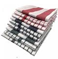 Cenocco CC-9068: White 10 Pieces Vintage Stripe & Plaid Cotton Kitchen Towel Set - 50x70cm