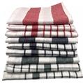 Cenocco CC-9068: White 10 Pieces Vintage Stripe & Plaid Cotton Kitchen Towel Set - 50x70cm