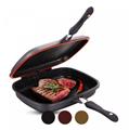 Cheffinger CF-DG32: Marble Coated Reversible Double Grill Pan - 32cm Black