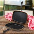 Cheffinger CF-DG32: Marble Coated Reversible Double Grill Pan - 32cm Black